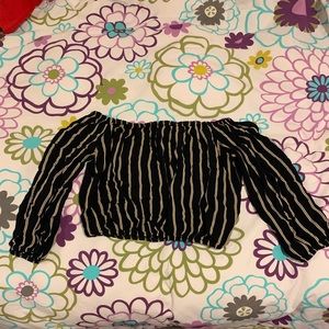 Brandy Melville Striped Off the Shoulder Top